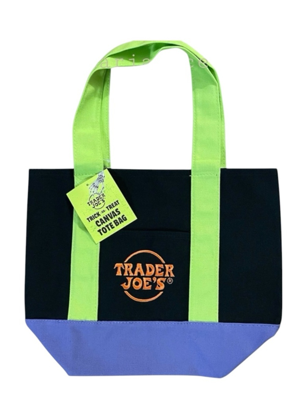 Trader Joe's Multicolor Mini Canvas Tote Bag. NWT